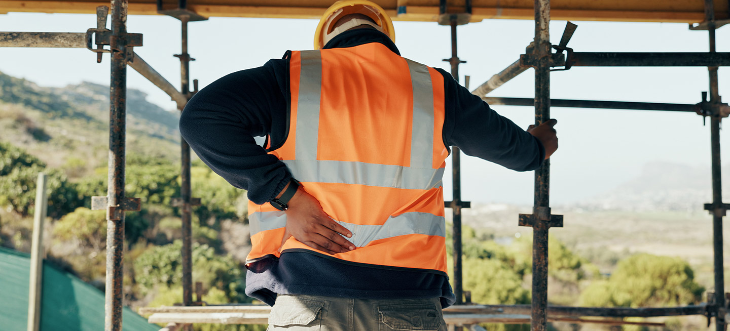 Older man working construction